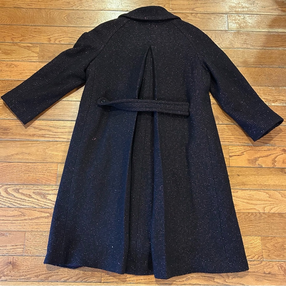 NEW DKNY Metallic Wool Tweed Blazer Pea Coat Winter Ski Jacket Purple Medium 8 - Picture 4 of 4
